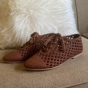 Anthropologie Pilcro woven leather flats 39